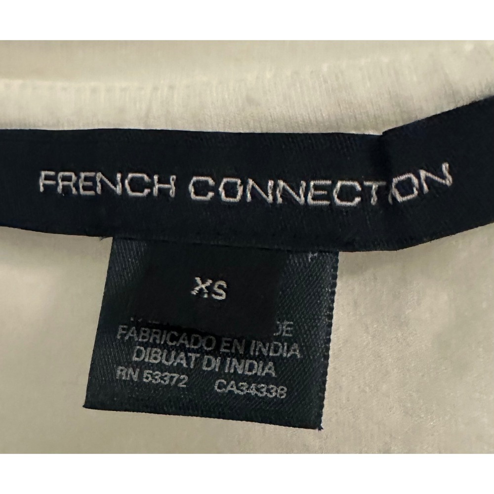 French Connection Puff‎ Sleeve Top Smocked Long Sleeve Blouse XS - Picture 3 of 5